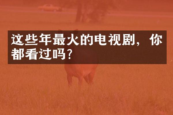 这些年最火的电视剧，你都看过吗？