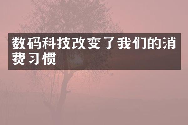 数码科技改变了我们的消费习惯