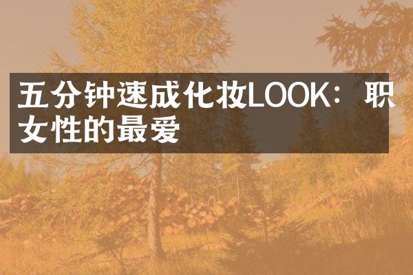 五分钟速成化妆LOOK：职场女性的最爱