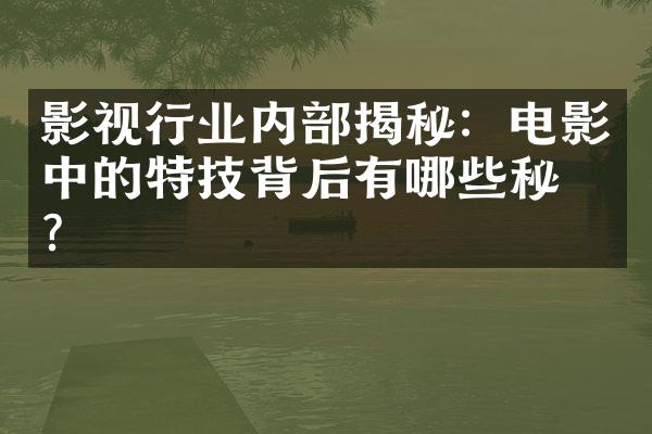 影视行业内部揭秘：电影中的特技背后有哪些秘密？