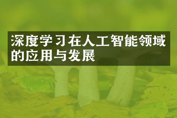 深度学习在人工智能领域的应用与发展