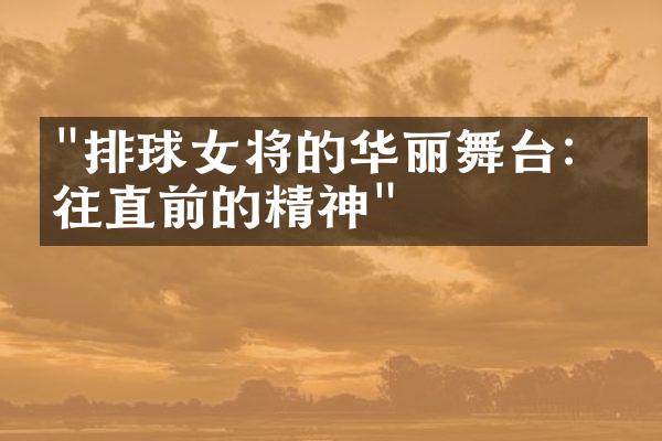 "排球女将的华丽舞台：勇往直前的精神"