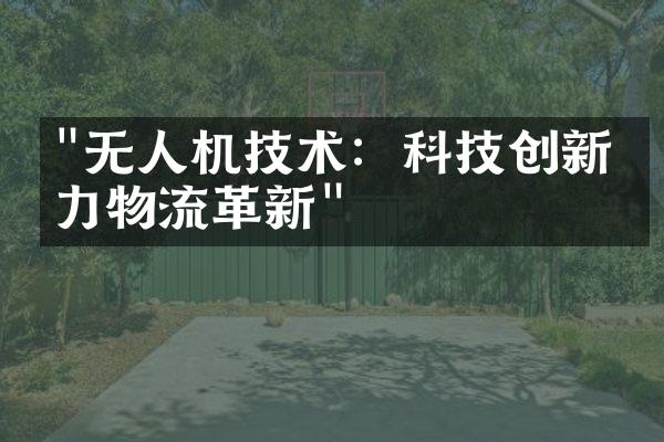 "无人机技术：科技创新助力物流革新"