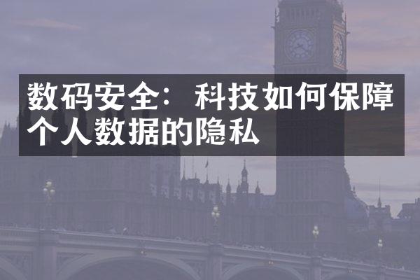 数码安全：科技如何保障个人数据的隐私