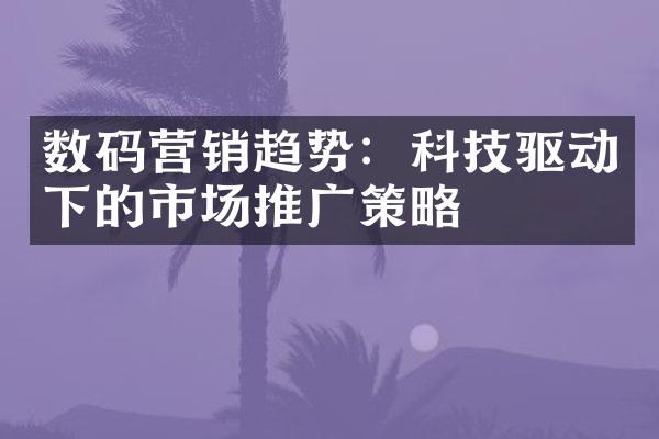 数码营销趋势：科技驱动下的市场推广策略