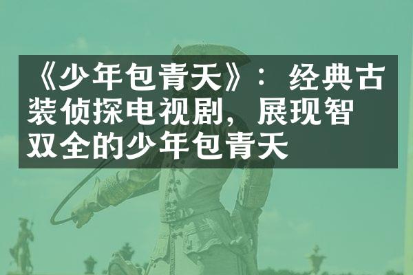 《少年包青天》：经典古装侦探电视剧，展现智勇双全的少年包青天