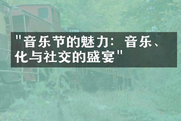 "音乐节的魅力：音乐、文化与社交的盛宴"