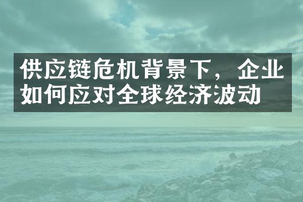 供应链危机背景下，企业如何应对全球经济波动