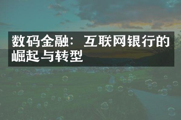 数码金融：互联网银行的崛起与转型