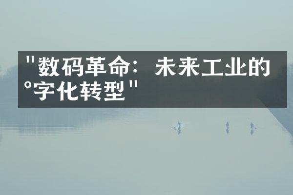 "数码革命：未来工业的数字化转型"