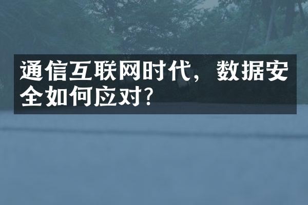 通信互联网时代，数据安全如何应对？