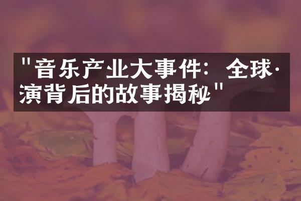 "音乐产业大事件：全球巡演背后的故事揭秘"