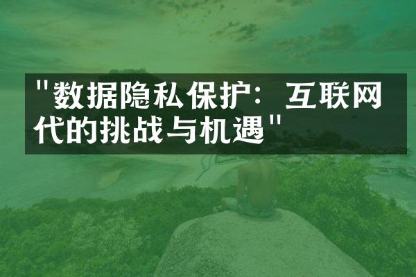 "数据隐私保护：互联网时代的挑战与机遇"