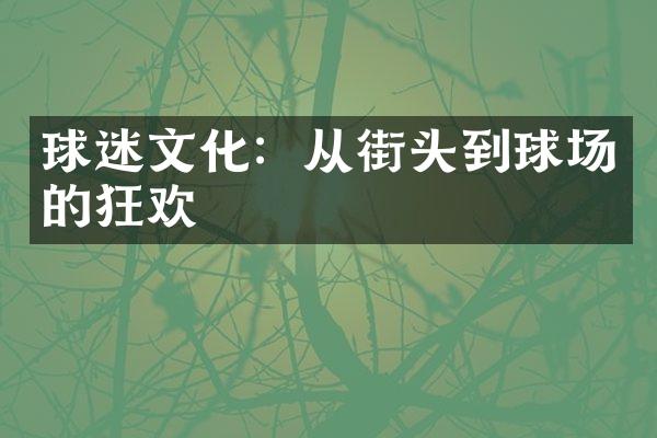 球迷文化：从街头到球场的狂欢