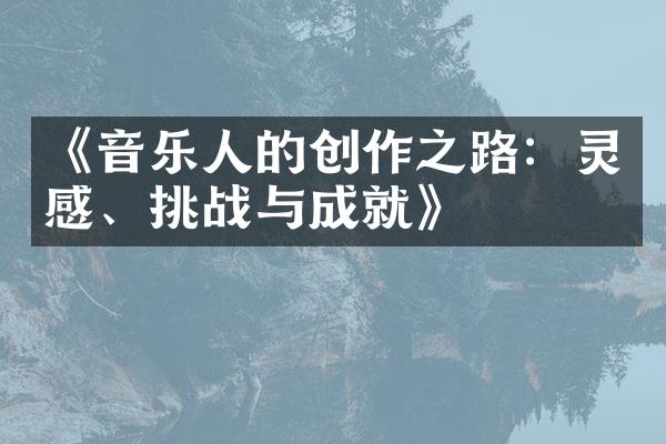 《音乐人的创作之路：灵感、挑战与成就》