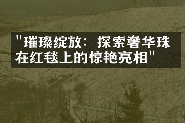 "璀璨绽放：探索奢华珠宝在红毯上的惊艳亮相"