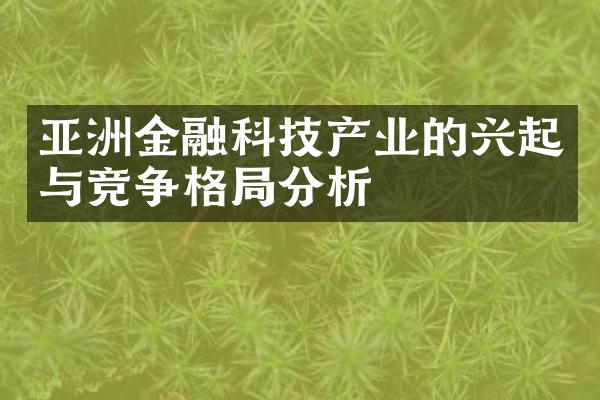 亚洲金融科技产业的兴起与竞争格局分析