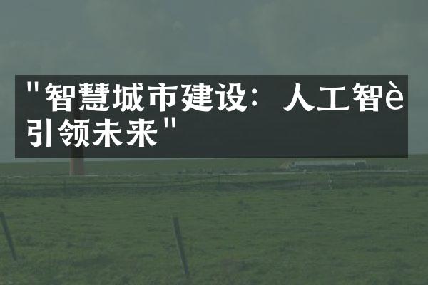 "智慧城市建设：人工智能引领未来"