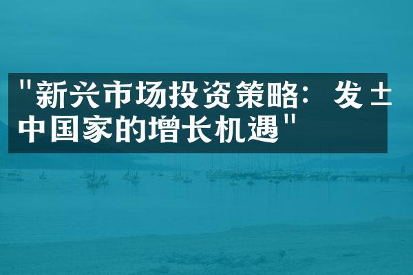 "新兴市场投资策略：发展中国家的增长机遇"