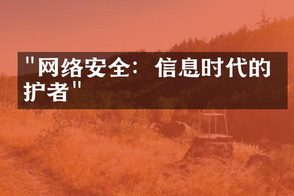 "网络安全：信息时代的守护者"