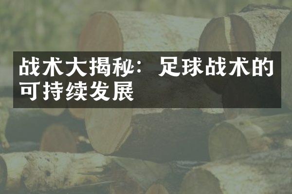 战术大揭秘：足球战术的可持续发展