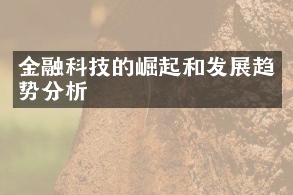 金融科技的崛起和发展趋势分析