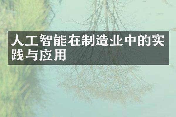 人工智能在制造业中的实践与应用