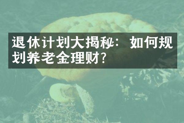 退休计划大揭秘：如何规划养老金理财？