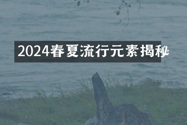 2024春夏流行元素揭秘