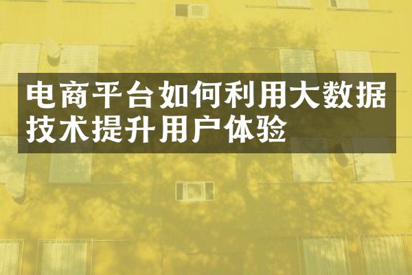 电商平台如何利用大数据技术提升用户体验