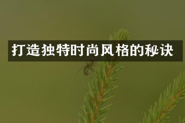 打造独特时尚风格的秘诀