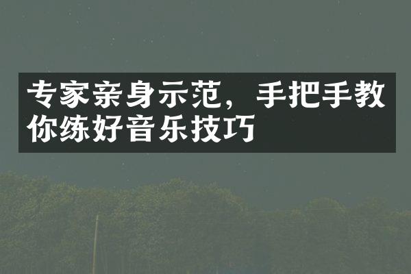 专家亲身示范，手把手教你练好音乐技巧