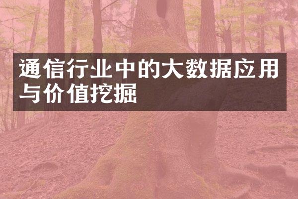 通信行业中的大数据应用与价值挖掘