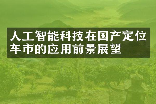 人工智能科技在国产定位车市的应用前景展望