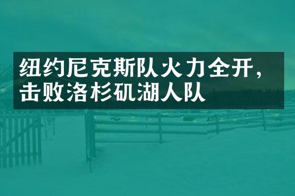 纽约尼克斯队火力全开，击败洛杉矶湖人队