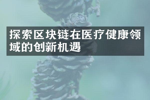 探索区块链在医疗健康领域的创新机遇