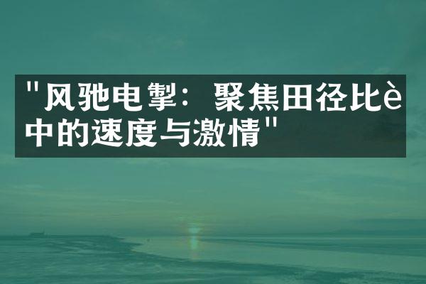 "风驰电掣：聚焦田径比赛中的速度与激情"