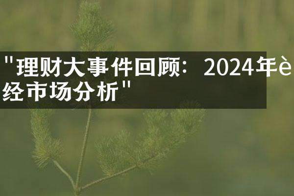 "理财大事件回顾：2024年财经市场分析"