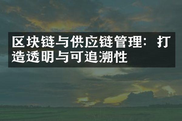 区块链与供应链管理：打造透明与可追溯性