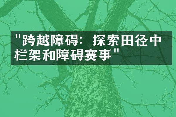 "跨越障碍：探索田径中的栏架和障碍赛事"