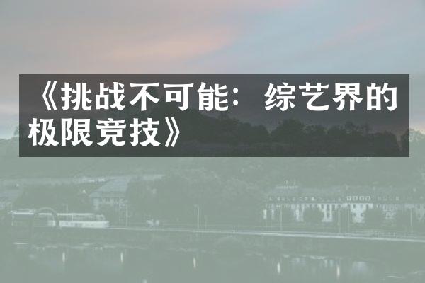 《挑战不可能：综艺界的极限竞技》