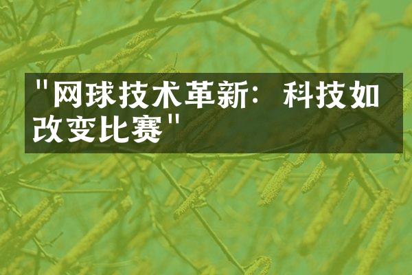 "网球技术革新：科技如何改变比赛"