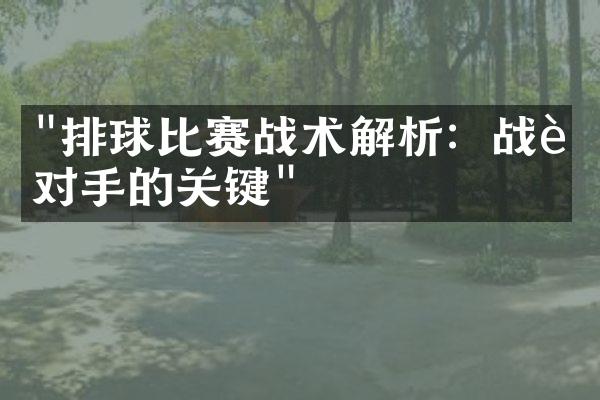 "排球比赛战术解析：战胜对手的关键"