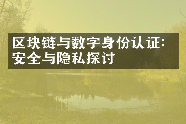 区块链与数字身份认证：安全与隐私探讨