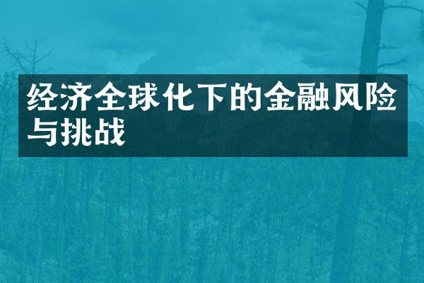 经济全球化下的金融风险与挑战