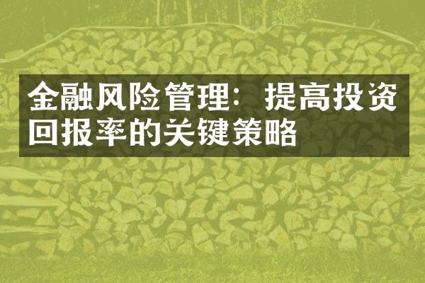 金融风险管理：提高投资回报率的关键策略