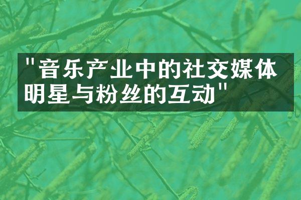 "音乐产业中的社交媒体：明星与粉丝的互动"