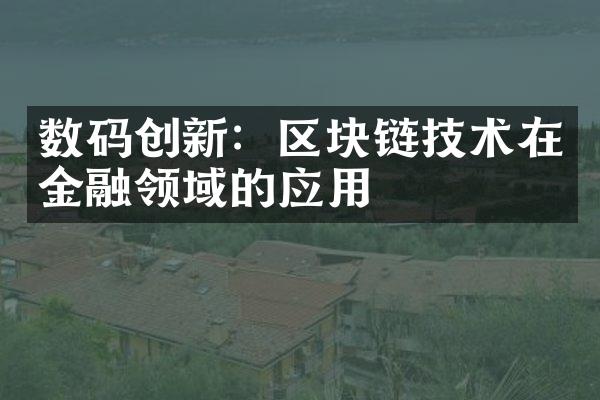 数码创新：区块链技术在金融领域的应用