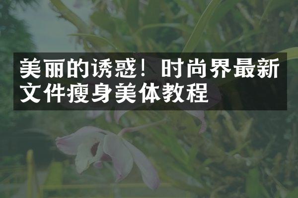 美丽的诱惑！时尚界最新文件瘦身美体教程