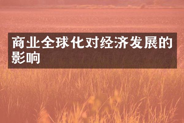 商业全球化对经济发展的影响